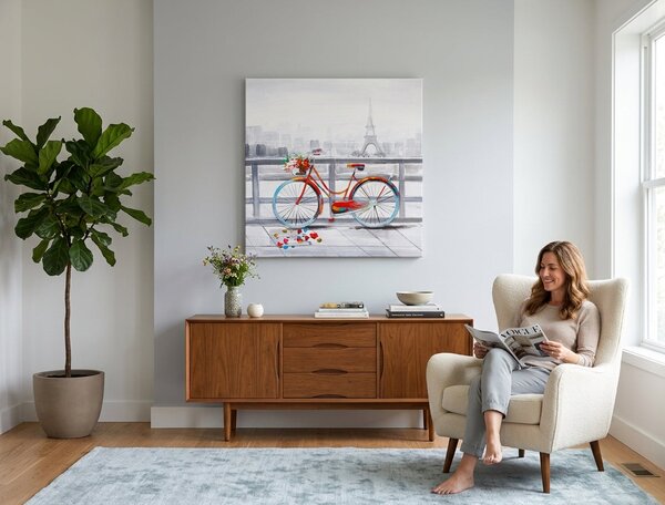 Tablou pictat manual PARIS 1 parte - 50x50 cm - 50×50 cm / Clasic 2 cm