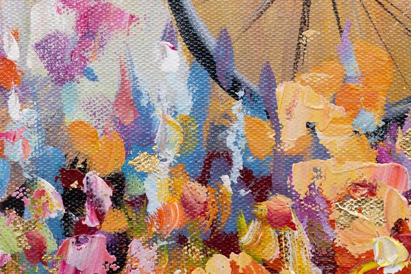 Tablou pictat manual SUMMER ON THE RIVER 1 parte 70x60 cm - 70×60 cm / Clasic 2 cm