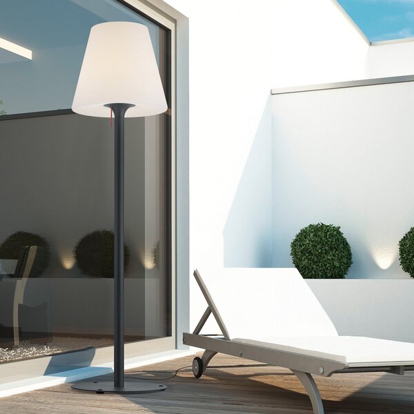 Helestra Moris-XL, lampă de podea pentru exterior, Negru, Metal, Modern
