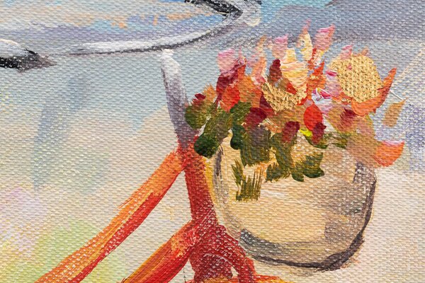 Tablou pictat manual SUMMER ON THE RIVER 1 parte 70x60 cm - 70×60 cm / Clasic 2 cm