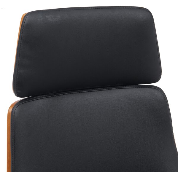 KONDELA Scaun birou, negru / nuc, HEKTOR