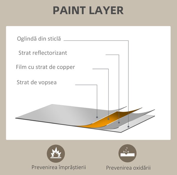HOMCOM Oglindă Dreptunghiulară de Perete cu Cârlige, Sticlă și MDF, 60x80 cm, Negru | Aosom Romania