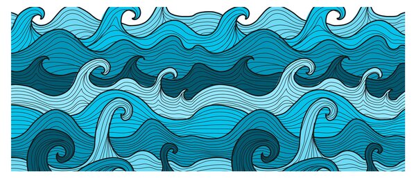 Tablou - Marea, abstracție (120x50 cm)