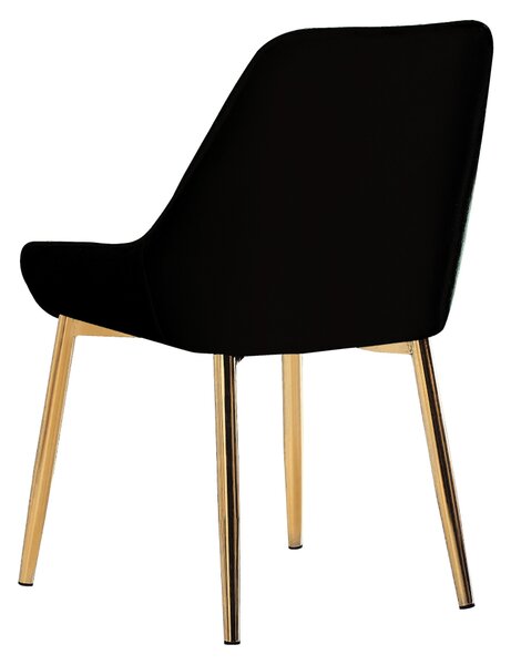KONDELA Scaun de masă, negru ţesătură Velvet/gold crom-auriu, PERLIA