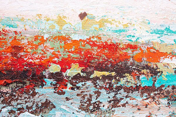 Tablou pictat manual THE SEA 1 parte - 60x60 cm - 60×60 cm / Clasic 2 cm