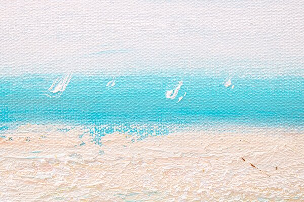 Tablou pictat manual THE SEA 1 parte - 60x60 cm - 60×60 cm / Clasic 2 cm