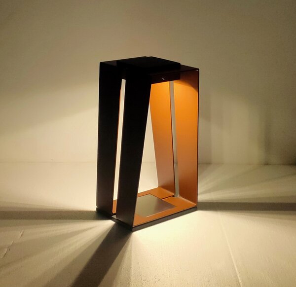 Les Jardins Skaal Lanternă solară LED cu senzor, corten, 40 cm, reglabil, Maro / Rugină, Metal, Felinar