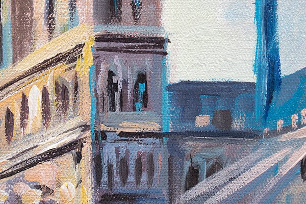 Tablou pictat manual VENICE 1 parte - 90x60 cm - 90×60 cm / Clasic 2 cm
