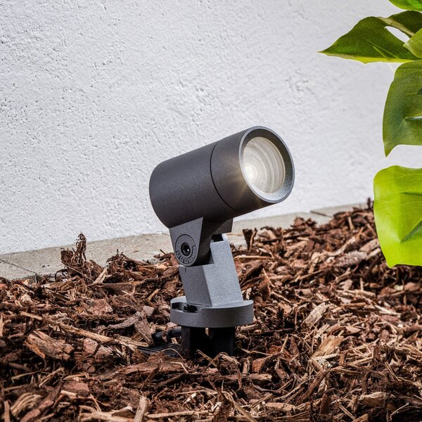Arcchio Hemmani reflector cu vârf de sol, înălțime 35 cm, antracit, aluminiu, Negru, Metal, Modern