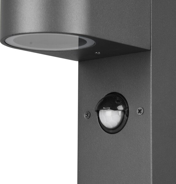 Trio Lighting Bornă luminoasă Roya, senzor de mișcare, antracit, reglabil, Negru, Metal, Modern