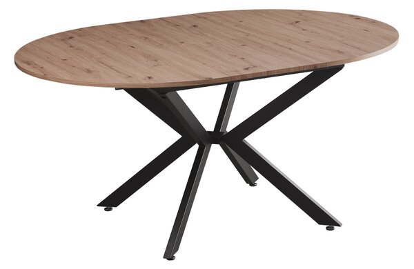 KONDELA Masă extensibilă de dining, stejar artisan / neagră, 100x100-140x75 cm, ABERO TIP 1
