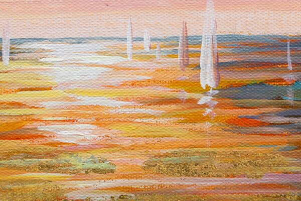 Tablou pictat manualPUS DE SOARE 1-parte 70x60 cm