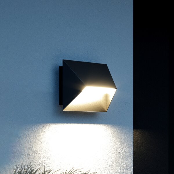 Nordlux Pontio 27 aplice de exterior, lățime cm, negru, reglabil, Negru, Metal, Modern, Soclu de perete jos