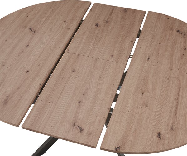 KONDELA Masă extensibilă de dining, stejar artisan / neagră, 100x100-140x75 cm, ABERO TIP 1