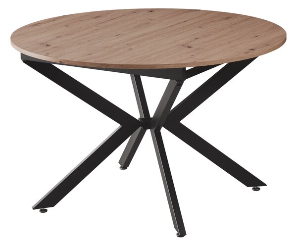 KONDELA Masă extensibilă de dining, stejar artisan / neagră, 100x100-140x75 cm, ABERO TIP 1