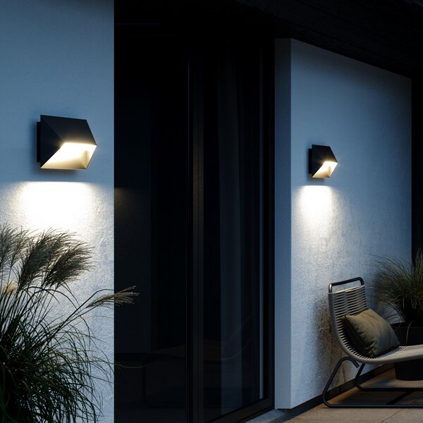 Nordlux Pontio 27 aplice de exterior, lățime cm, negru, reglabil, Negru, Metal, Modern, Soclu de perete jos