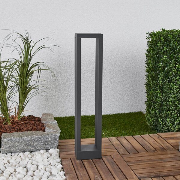 Lucande Jupp bornă luminoasă LED, set de 4, 60 cm, antracit, IP54, Negru, Aluminiu, Modern