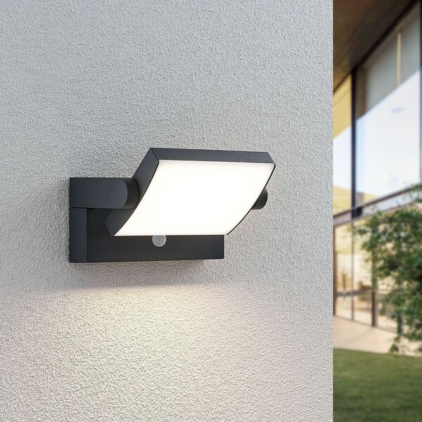 Lindby LED pentru exterior Sherin, set de 2 lămpi perete, pivotante, cu, Negru, Aluminiu, Modern