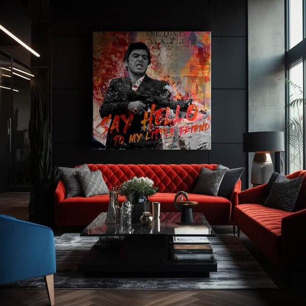 Scarface pictură pe pânză Salută-l pe micul meu prieten 50x50 cm