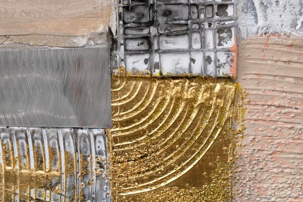 Tablou pictat manual ABSTRACT 1 parte 120x40 cm - 120×40 cm / Clasic 2 cm
