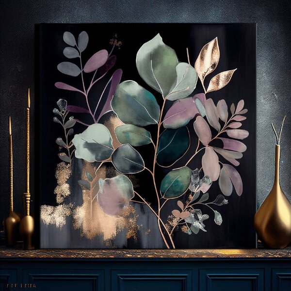 Picturi moderne pe pânză - JUNGLE'S EMERALD SYMPHONY 80x80 cm