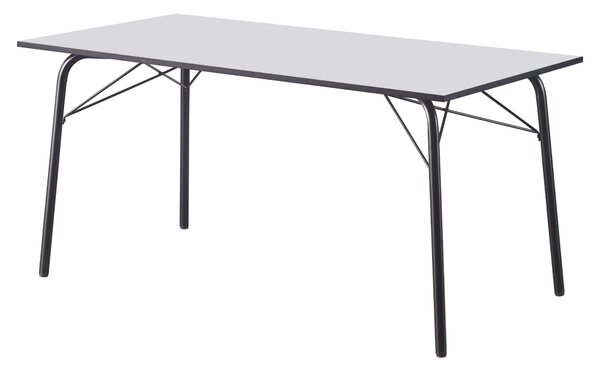 KONDELA Masă dining, albă / neagră, 160x80x75 cm, NALAK TIP 3