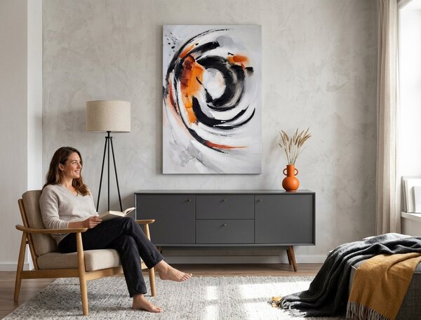 Tablou pictat manual ABSTRACT 1 parte 60x90 cm - 60×90 cm / Klasický 2 cm