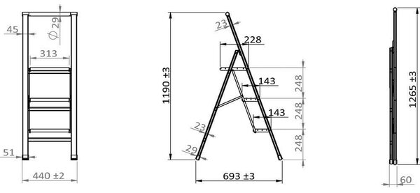 Scară din metal 119 cm – Wenko