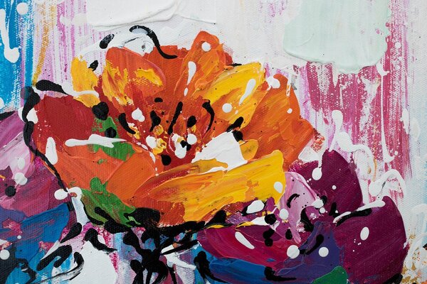 Tablou pictat manual ABSTRACT 1 parte - 60x60 cm - 60×60 cm / Klasický 2 cm