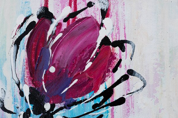 Tablou pictat manual ABSTRACT 1 parte - 60x60 cm - 60×60 cm / Klasický 2 cm
