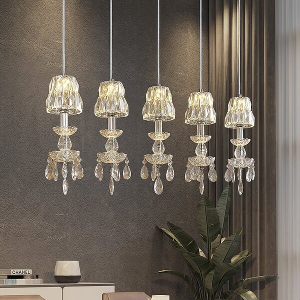 Lucande Yasanie lampă LED, 5 becuri, lungă