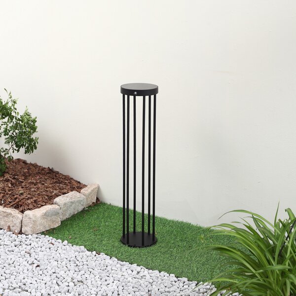 Lucande Evelis LED bornă luminoasă LED, negru, aluminiu, senzor, Negru, Aluminiu, Modern