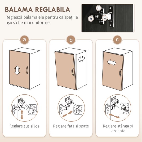 Homcom Dulap Bucatarie Alb – 5 Rafturi | Aosom Romania