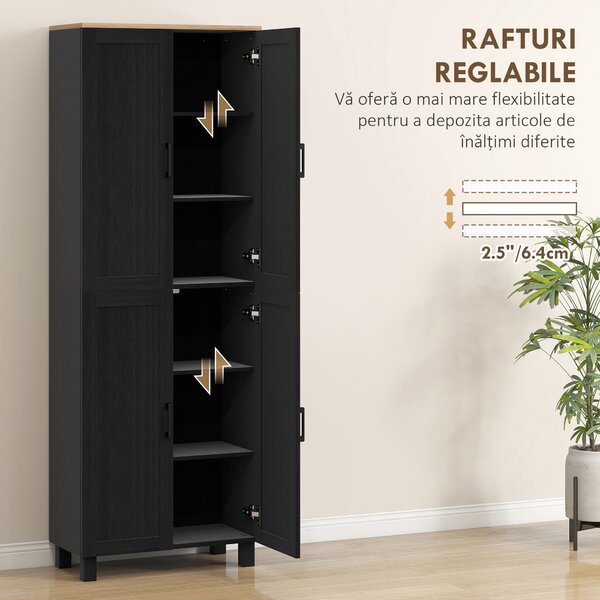 Homcom Dulap Bucatarie Alb – 5 Rafturi | Aosom Romania