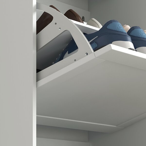 HOMCOM Dulap Îngust pentru Pantofi cu 3 Sertare și Rafturi Reglabile pe 2 Niveluri, 60x23,5x115 cm, Negru | Aosom Romania