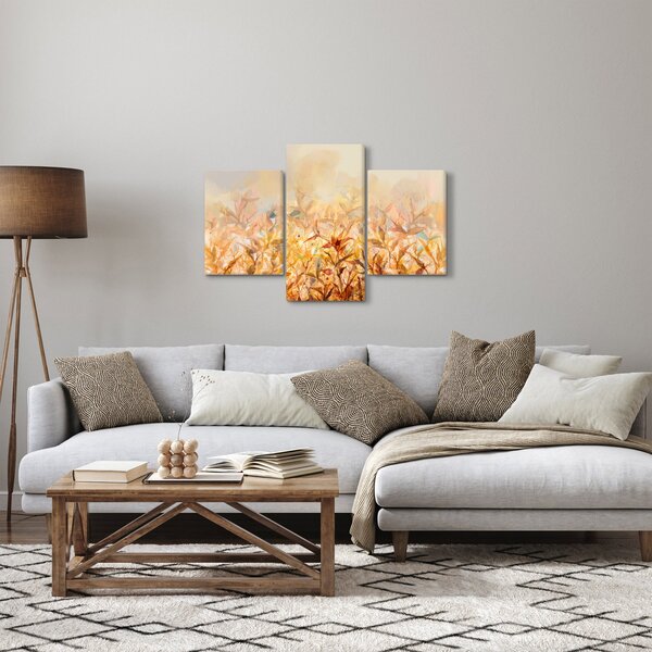 Tablou - Frunze în culori de toamnă, pictură în ulei (90x60 cm)