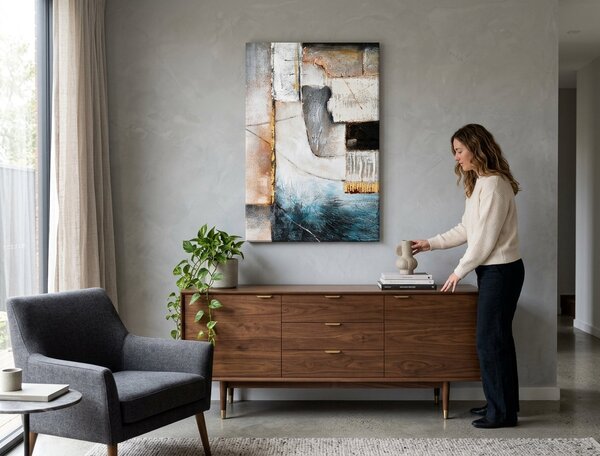 Tablou pictat manual ABSTRACT 1 parte - 60x90 cm - 80×120 cm / Klasický 2 cm