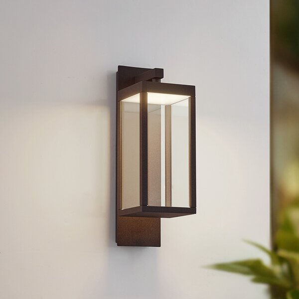 Lucande Lampa de perete pentru exterior cu LED Ferdinand, culoare ruginiu,, Maro / Rugină, Aluminiu, Modern, Priză de perete sus / jos