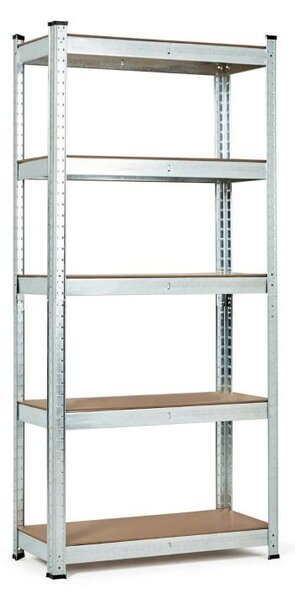 Raft de depozitare stabil din metal cu 5 rafturi 180 x 90 x 30 cm