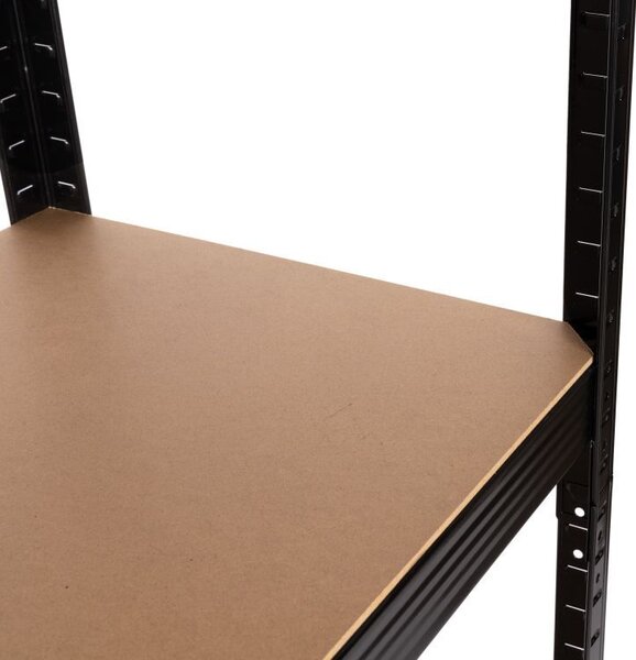 Raft negru cu 5 rafturi 90 x 180 x 40 cm