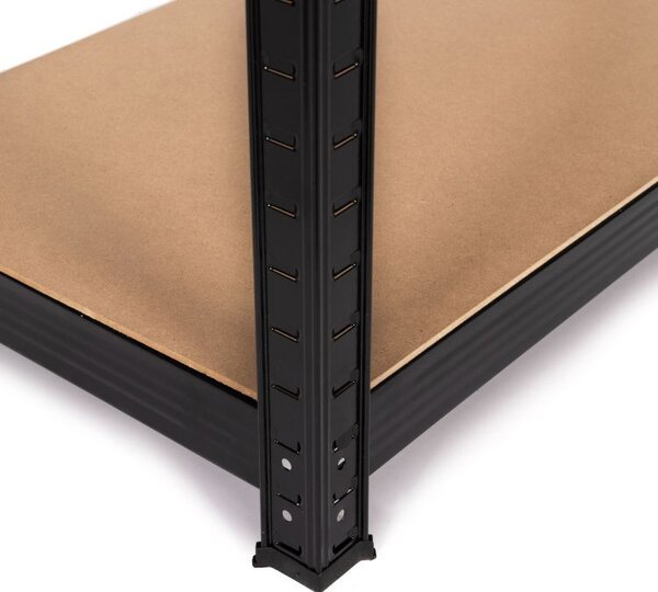 Raft negru cu 5 rafturi 90 x 180 x 40 cm