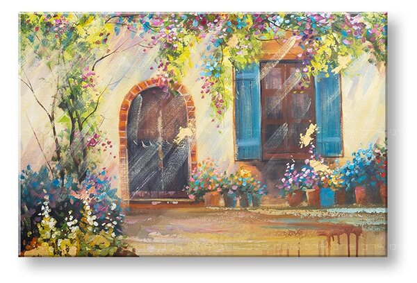 Tablou pictat manual DAY IN FLORENCE 1 parte 90x60 cm - 90×60 cm / Clasic 2 cm
