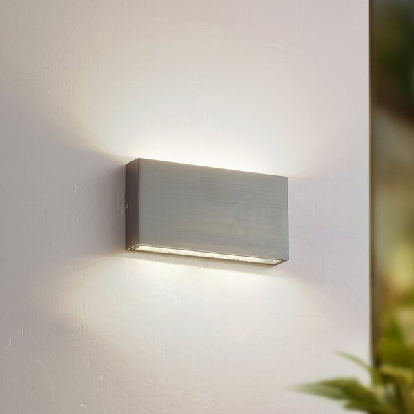 Lindby Lampă LED pentru exterior Jarte, argintiu, metal, 17 cm, IP54, Metalic, Aluminiu, Modern