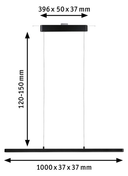 Paulmann URail Lento cu LED, negru mat, reglabil, Negru, Camera de zi / sufragerie, Metal, Modern