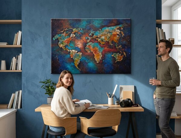Tablou pictat manual EARTH 1 parte 100x70 cm - 100×70 cm / Clasic 2 cm