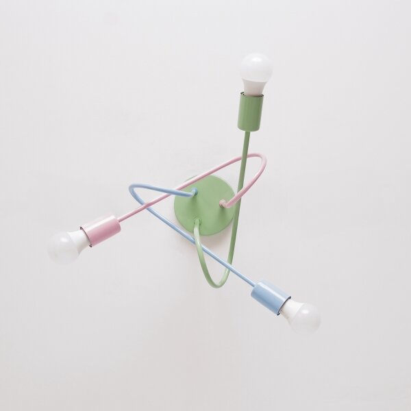 Lustră aplicată OXFORD 3xE27/15W/230V verde/roz/albastru