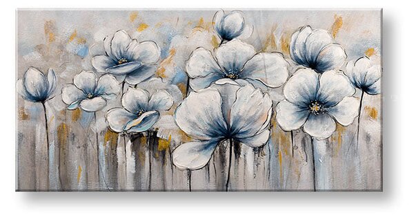 Tablou pictat manual FLORI 1 parte 100x50 cm - 100×50 cm / Klasický 2 cm