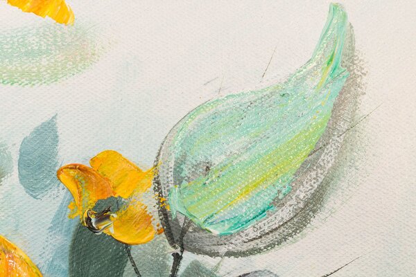 Tablou pictat manual FLORI IN A VASE 1 parte - 70x70 cm - 70×70 cm / Klasický 2 cm