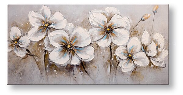 Tablou pictat manual FLORI 1 parte 100x50 cm - 100×50 cm / Klasický 2 cm