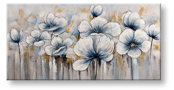 Tablou pictat manual FLORI 1 parte 100x50 cm - 100×50 cm / Klasický 2 cm